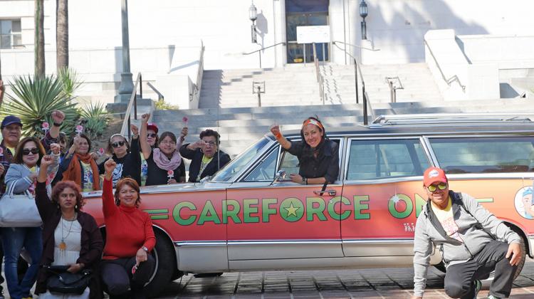 A colorful superhero themed station wagon designed by artist Marisa Morán Jahn